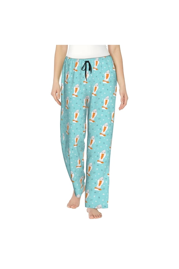 crazy white goose Print Women's Pajama Pants,Lounge Pants with Drawstring and Pockets, Casual Pjs Sleep Bottoms, Women's Sleep Pants-X-Large