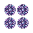 thumbnail image 1 of Fuzoiu crystal Skull mushroom Print Leather Coasters Set,Drink Coasters Set of 4,for Tabletop Protection, Durable PVC Coasters,Home Décor and Housewarming Gift-Round Shape, 1 of 6