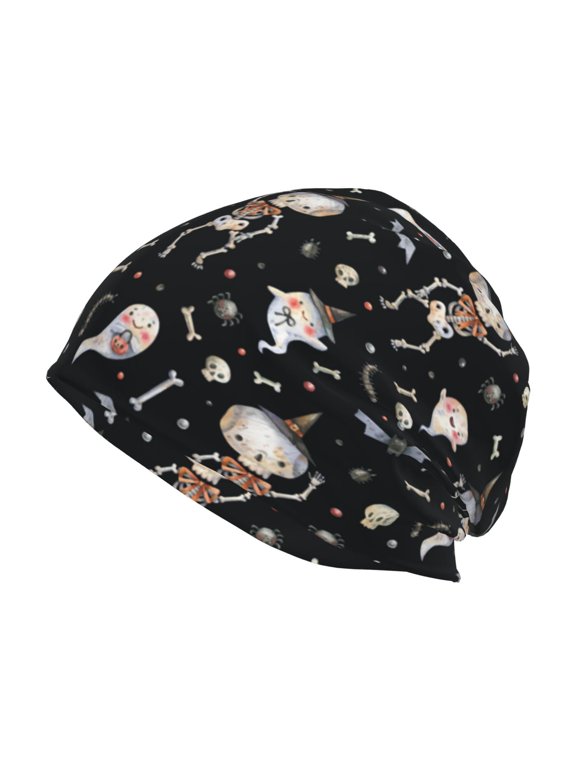cute Skull bone Print Winter Beanie Hat for Men & Women,Warm Knit Cap,Women Windproof Watch Hat,Knit Warm Unisex Beanie