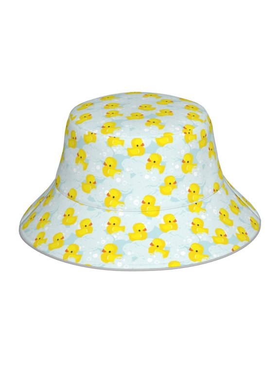 cute rubber duck Print Reflective Bucket Hat,Outdoor Hat for Men and Women,Bucket Hat for Travel Fishing Hunting Summer Camp