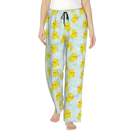 Fuzoiu cute rubber duck Print Women's Pajama Pants,Lounge Pants with Drawstring and Pockets, Casual Pjs Sleep Bottoms, Women's Sleep Pants-X-Large