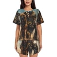 thumbnail image 1 of Fuzoiu desert Man Shepherd Dog Print Women's Short-Sleeved Pajama Set,Lounge Sleepwear Set,Womens Pajama Sets 2 Piece,Button-Up Top and Shorts with Pockets-XX-Large, 1 of 7