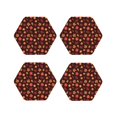 thumbnail image 1 of Fuzoiu fall Maple leaf Print Leather Coasters Set,Drink Coasters Set of 4,for Tabletop Protection, Durable PVC Coasters,Home Décor and Housewarming Gift-Hexagon, 1 of 6