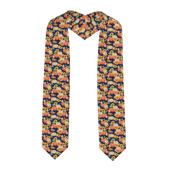 Fuzoiu fall Pumpkin Daisy Print Graduation Sash,Graduation Stole,Unisex Adult Graduation Stole Shawl 91" Long,for Academic Commencements Shawl-Sharp Corner