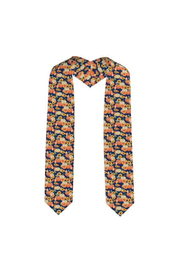 fall Pumpkin Daisy Print Graduation Sash,Graduation Stole,Unisex Adult Graduation Stole Shawl 91" Long,for Academic Commencements Shawl-Sharp Corner