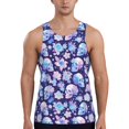 thumbnail image 1 of Fuzoiu flower Skull starry sky Print Men's Workout Tank Tops,Sleeveless Gym Shirt Quick Dry,Fitness Bodybuilding T-Shirt,Muscle Athletic Workout Tee-XX-Large, 1 of 7