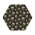 thumbnail image 1 of Fuzoiu funny Retro Skull Print Leather Coasters Set,Drink Coasters Set of 6,for Tabletop Protection, Durable PVC Coasters,Home Décor and Housewarming Gift,Hexagon, 1 of 1