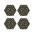 thumbnail image 1 of Fuzoiu funny Retro Skull Print Leather Coasters Set,Drink Coasters Set of 4,for Tabletop Protection, Durable PVC Coasters,Home Décor and Housewarming Gift-Hexagon, 1 of 6