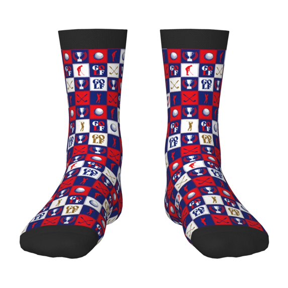 Fuzoiu golf Print Kids Socks For Boys Girls,Grip Crew Socks with Non Slip,Lightweight Stretch Crew Socks,Toddlers Crew Boot Socks