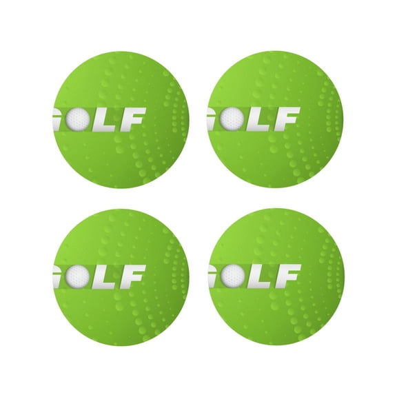 Fuzoiu golf ball Print Leather Coasters Set,Drink Coasters Set of 4,for Tabletop Protection, Durable PVC Coasters,Home Décor and Housewarming Gift-Round Shape