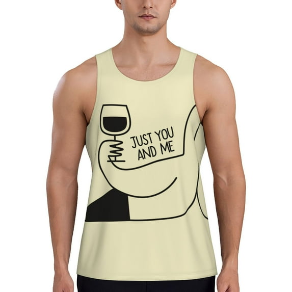 Fuzoiu just you and me Men's Workout Tank Tops,Sleeveless Gym Shirt Quick Dry,Fitness Bodybuilding T-Shirt,Muscle Athletic Workout Tee-XX-Large