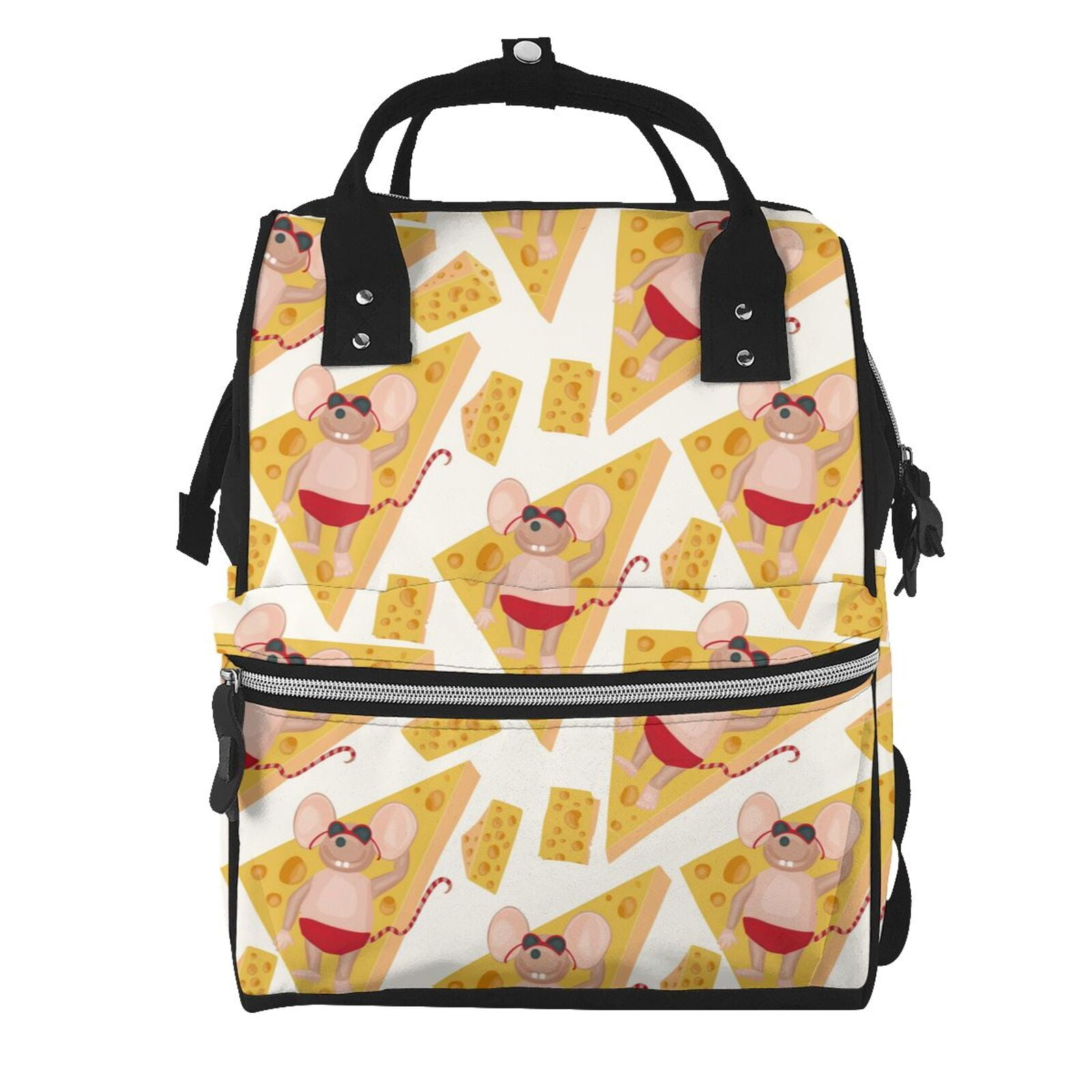 Fuzoiu mouse holiday Print Diaper Bag Backpack,Baby Essentials Travel Tote,Multi function Waterproof Diaper Bag, Travel Essentials Baby Bag - Unisex