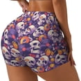 thumbnail image 1 of Fuzoiu music Skull record Print Women's Workout Shorts,Workout Biker Shorts Women,Exercise Fitness Shorts,Scrunch Short, Athletic Shorts for Gym Yoga Running Sport Active-X-Large, 1 of 8