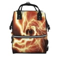 thumbnail image 1 of Fuzoiu orange lightning Print Diaper Bag Backpack,Baby Essentials Travel Tote,Multi function Waterproof Diaper Bag, Travel Essentials Baby Bag - Unisex, 1 of 6