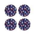 thumbnail image 1 of Fuzoiu pirate owls and boats Print Leather Coasters Set,Drink Coasters Set of 4,for Tabletop Protection, Durable PVC Coasters,Home Décor and Housewarming Gift-Round Shape, 1 of 6