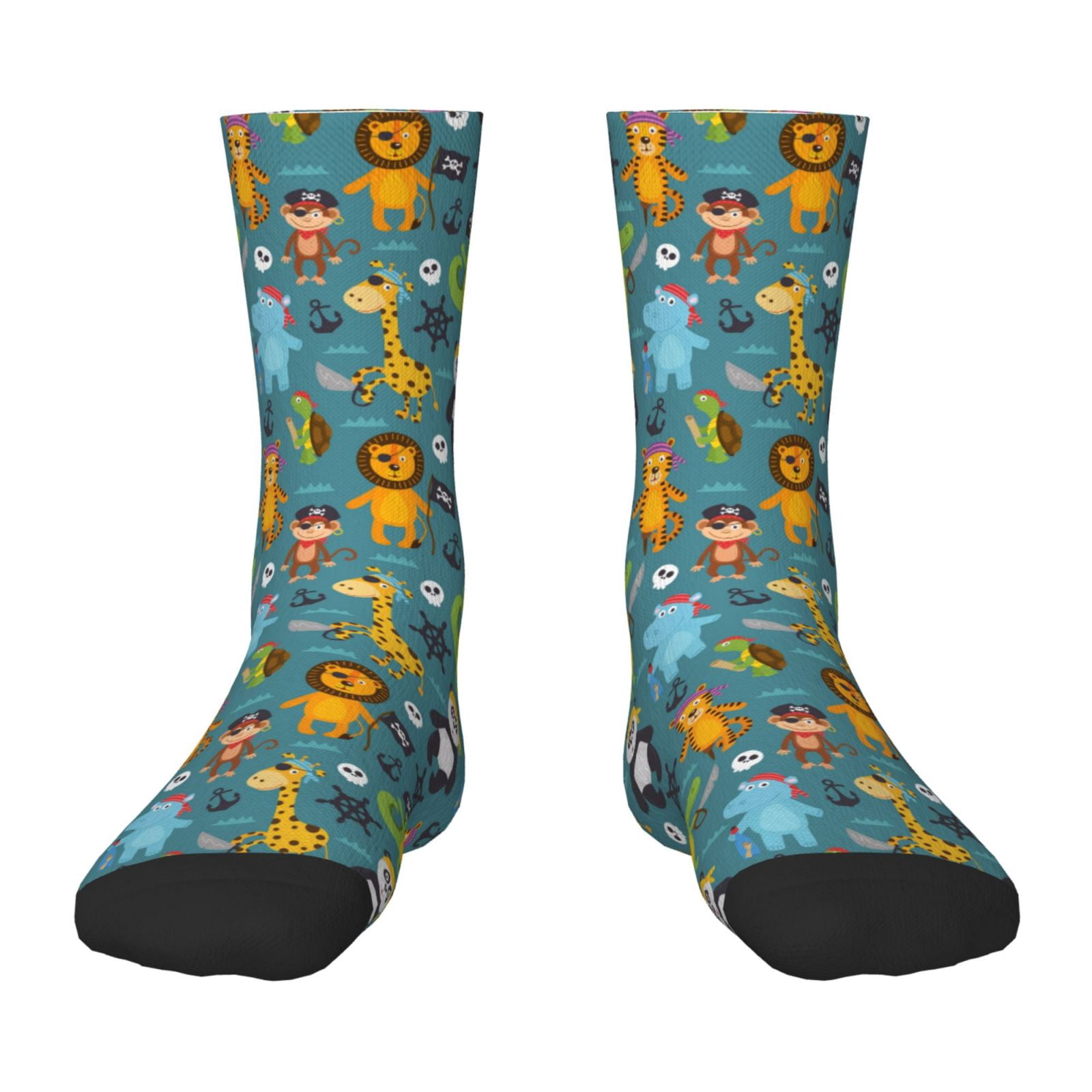 Fuzoiu pirates animals Print Kids Socks For Boys Girls,Grip Crew Socks ...