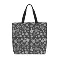 thumbnail image 1 of Fuzoiu simple white Snowflake Print Durable Tote Bag,Shoulder Bag with Zipper Closure,Casual Tote's Handbag,for Daily Use, Shopping, School, Work, 1 of 7