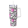 thumbnail image 1 of Fuzoiu skull with hearts Print 40OZ Ice Bully Stainless Steel Insulated Cup with Handle and Straw - Perfect for Travel and Sports, 1 of 8