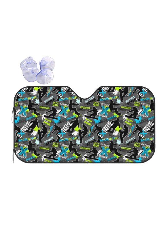 sport sonw board Print Car Windshield Sun Shade,Block Uv Rays Sunshade,Foldable Front Window Sun Visor Protector for Car,SUV,Truck-Keep Vehicle Cool-sport sonw board