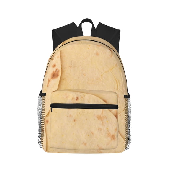 Fuzoiu taco tortilla Print School Backpack for Teens,Large Bookbag,Lightweight Laptop Bag for Travel, Work, School & Outdoor Adventures