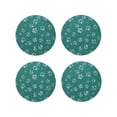 thumbnail image 1 of Fuzoiu teal green paw Print Leather Coasters Set,Drink Coasters Set of 4,for Tabletop Protection, Durable PVC Coasters,Home Décor and Housewarming Gift-Round Shape, 1 of 6