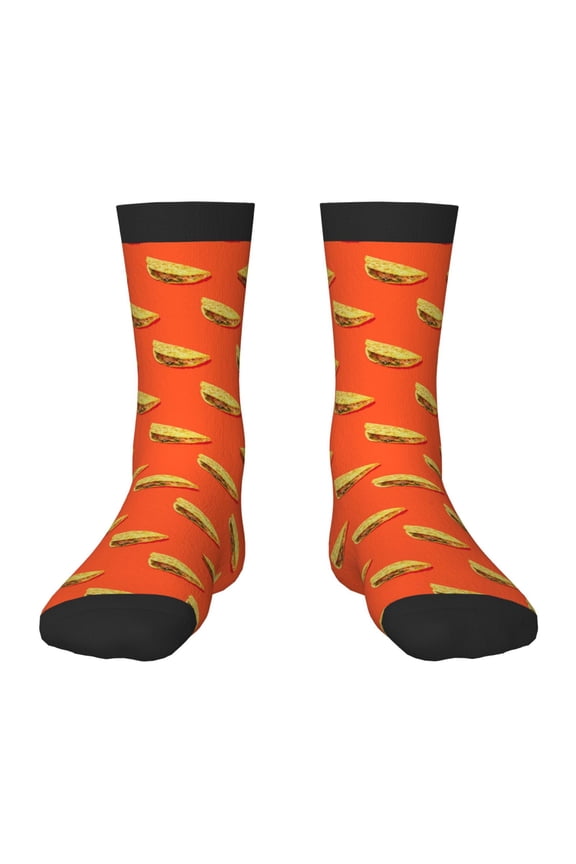 tortilla tacos Print Kids Socks For Boys Girls,Grip Crew Socks with Non Slip,Lightweight Stretch Crew Socks,Toddlers Crew Boot Socks