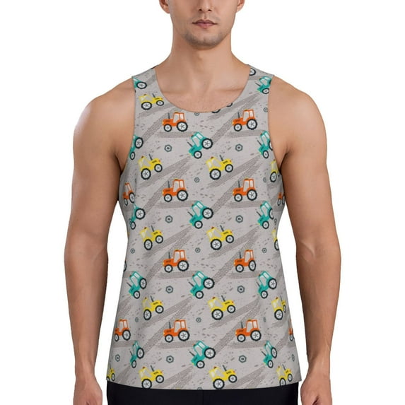 Fuzoiu truck car Men's Workout Tank Tops,Sleeveless Gym Shirt Quick Dry,Fitness Bodybuilding T-Shirt,Muscle Athletic Workout Tee-Medium