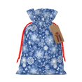 thumbnail image 1 of Fuzoiu whiet Snowflake blue background Print Christmas Gift Bag,Burlap Gift Bag with Drawstring Closure & Hang Tag,Perfect for Holidays, Birthdays, and Special Occasions-Small, 1 of 7