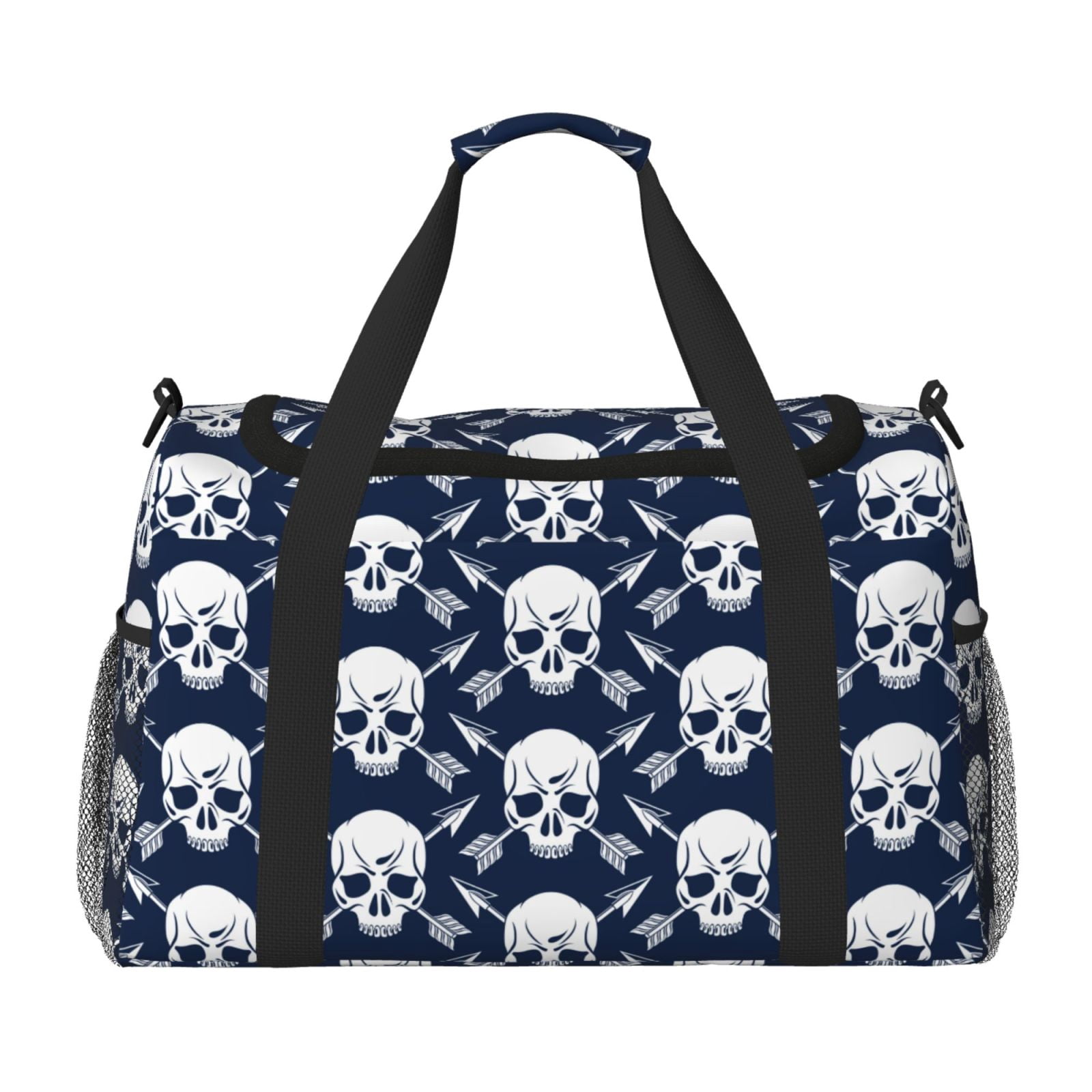 Fuzoiu white arrow Skull Print Travel Duffle Bag,Carry On Tote Bags,Duffel Bag,Sport Gym Bag, Hospital Bag for Labor and Delivery, Overnight Bag,Luggage Bag