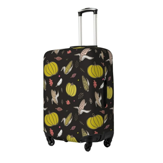 Fuzoiu yellow Pumpkin Corn Print Suitcase Cover,Washable Luggage Covers for Suitcase,Elastic Luggage Protector Cover,Scratch Resistant Travel Suitcase Covers-Small