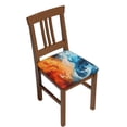 thumbnail image 1 of Fuzoiu yellow orange and teal Print Square Cushion Cover,Couch Cushion Covers, Stretch Seat Slipcover for Dining Chairs, Banquets, and Home Decor-Six Piece, 1 of 7