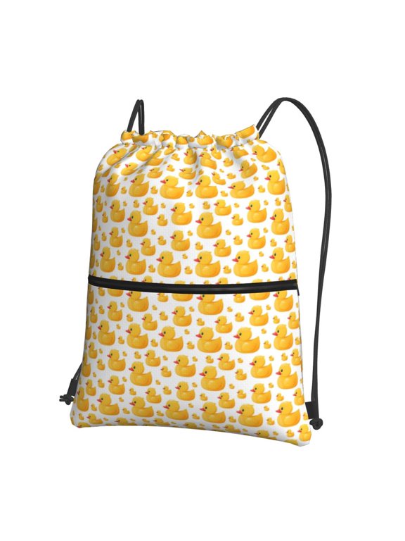 yellow rubber ducks Print Drawstring Backpack Water Resistant String Bag Sports Sackpack Gym Sack for Men Women