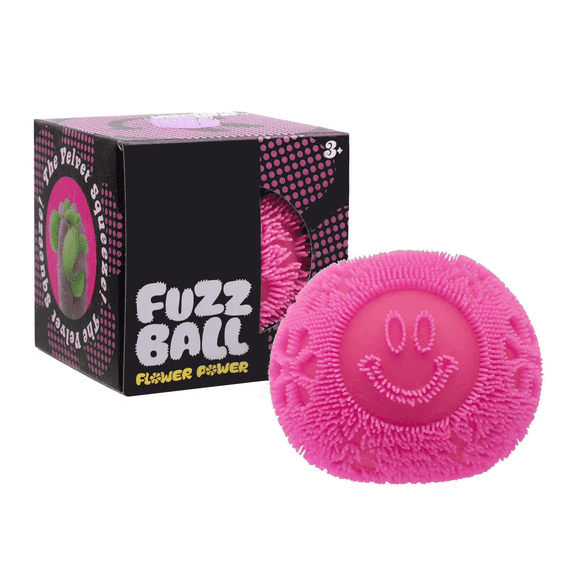 Fuzz Ball Flower Power Stress Ball, Soft Velvet Puffer Squeeze Toy with Satisfying Squish, Anxiety Relief Fidget for Easter Basket Stuffers & Party Favors