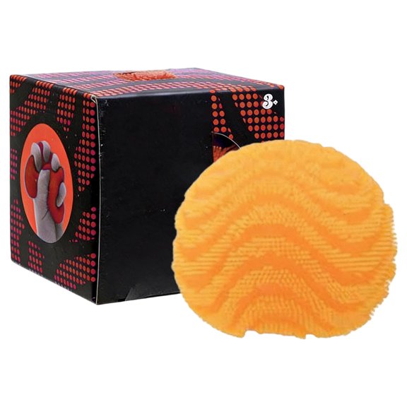 Fuzz Ball Squishy Toys 1pc, Wavy Pattern Sensory Toy, Fuzz Soft Cloud Squeeze Toy, Stretchy Stress Relief Ball for Kids Teens Adults Ages 3+ Orange