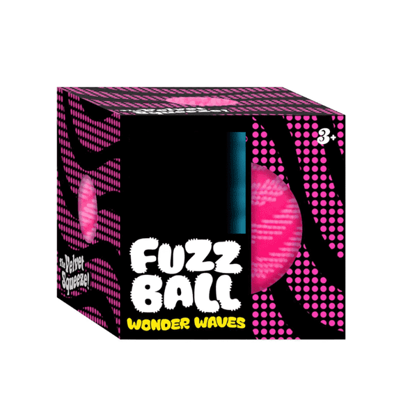 Fuzz Ball Wonder Waves - Velvet-Like Texture Stress Relief Ball, Decorative Pink Fidget for Anxiety, Durable Squeeze Sensation for Adults