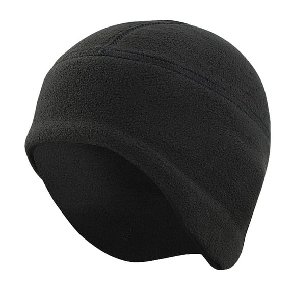 Fuzz Ear Flap Beanie Hat for Men Thermal Windproof Winter Skull Cap with Ear Covers Black Free Size