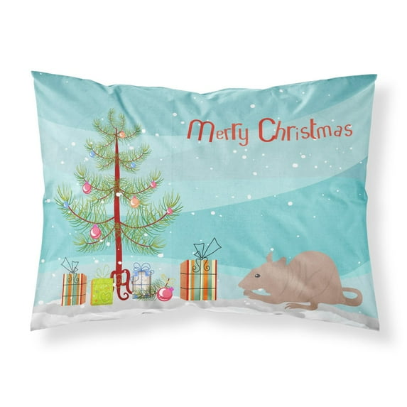 Fuzz Rat Merry Christmas Fabric Standard Pillowcase