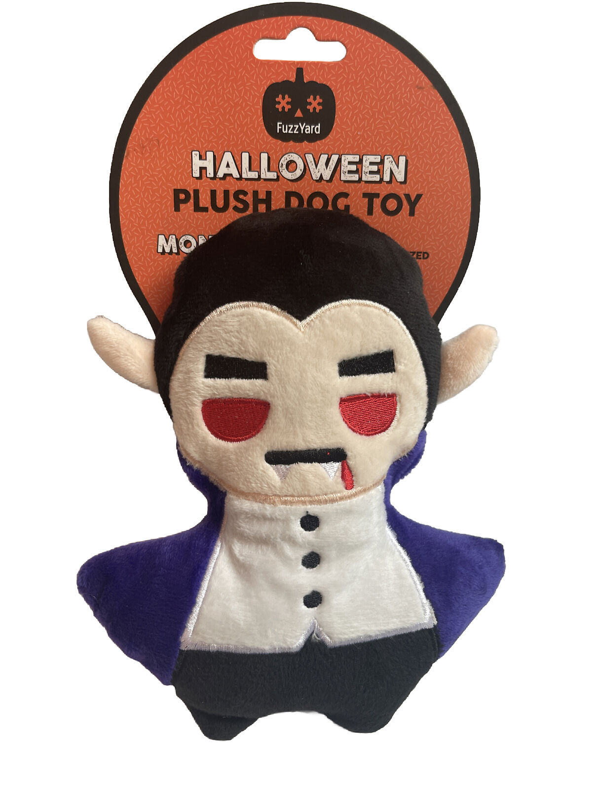 FuzzYard Halloween Dracula Monsieur Vampy Squeaky Plush Dog Toy