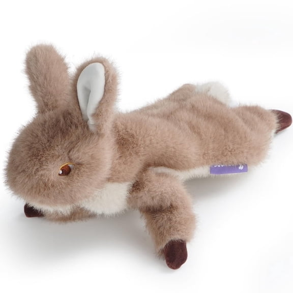 Fuzzwoof FluffBunny Squeaky Dog Toy, Lifelike Rabbit Look Flat Toy with Super Soft Fabric, Puppy Teething Toy, Interactive Go & Fetch Toy for All Breeds