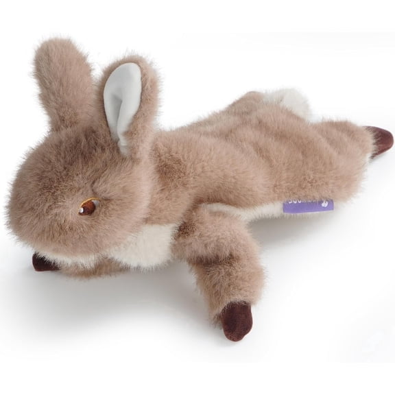 Fuzzwoof FluffBunny Squeaky Dog Toy, Lifelike Rabbit Look Flat Toy with Super Soft Fabric, Puppy Teething Toy, Interactive Go & Fetch Toy for All Breeds