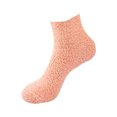 thumbnail image 1 of Fuzzy Above Ankle Socks for Women Cozy Fluffy Warm Soft Socks Winter Plush Home Medium Sock 1 Pair Orange One Size, 1 of 3