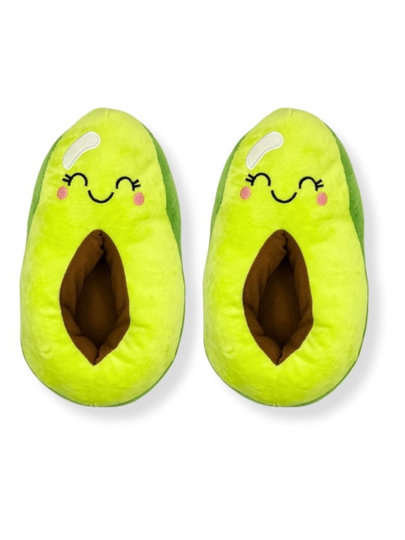 Women's Avocado 3D Plush Slippers, 1-Pack, Sizes XS/S, M/L, L/XL