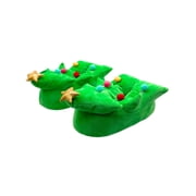 Fuzzy Babba Womens Christmas Tree 3D Plush Slippers, 1-Pack, Sizes M/L & L/XL
