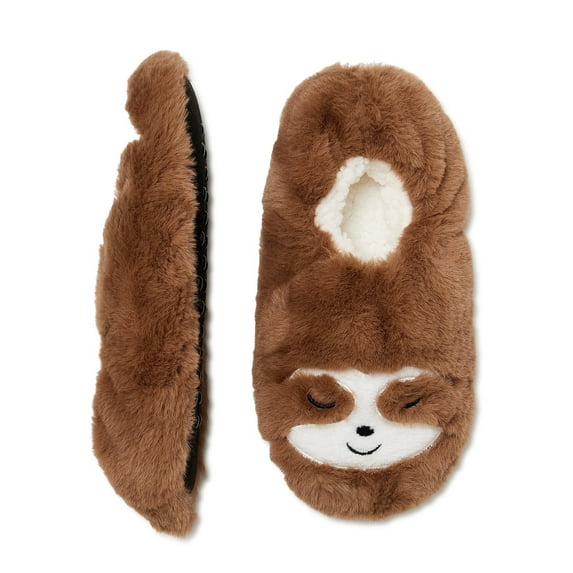 Fuzzy Babba Women's Embroidered Sloth Slipper Socks, 1-Pack