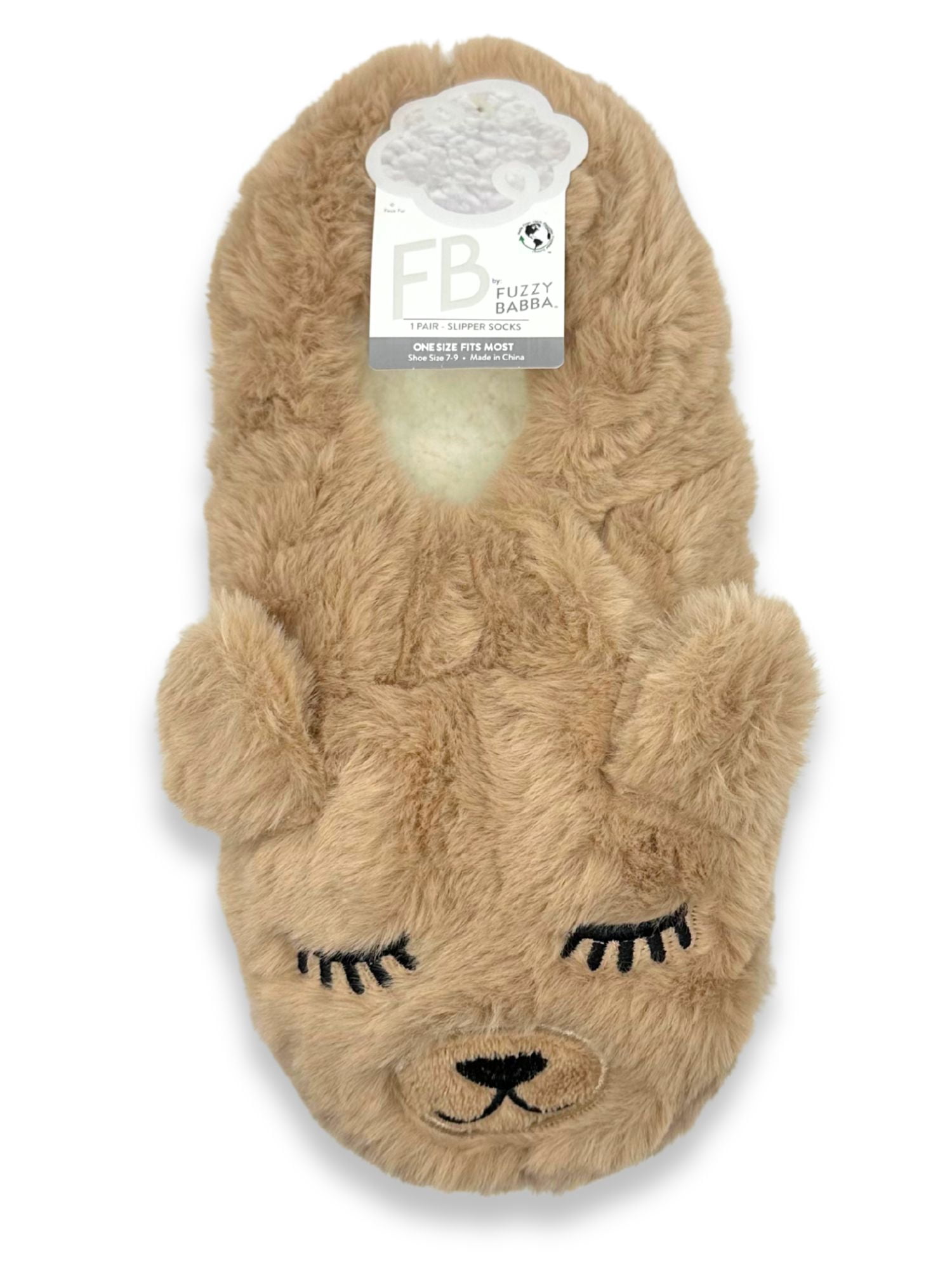Fuzzy Babba Women's Faux Fur Bear Slipper Socks, 1-Pack, One Size ...
