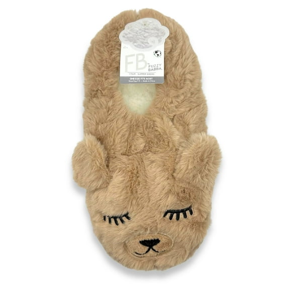 Fuzzy Babba Women's Faux Fur Bear Slipper Socks, 1-Pack, One Size