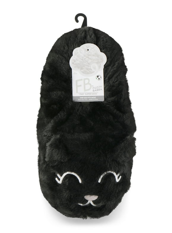 , Women's Faux Fur Cat Slipper Socks, 1-Pack, One Size