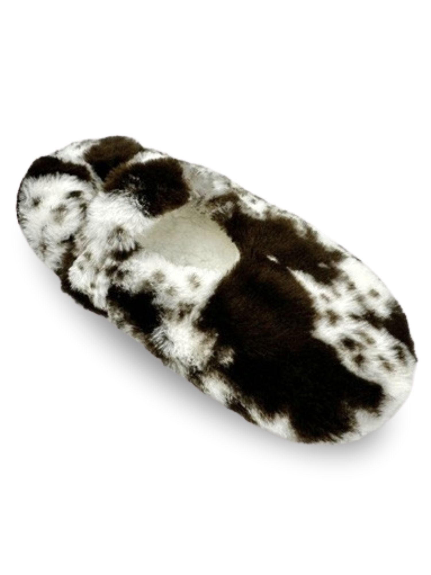 Fuzzy Babba Women's Faux Fur Cow Mary Jane Slipper Socks, 1-Pack, Shoe Sizes 7-9.5