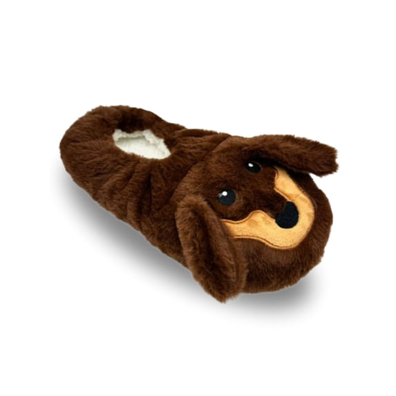 Fuzzy Babba Women's Faux Fur Dog Slipper Socks, 1-Pack, Shoe Sizes 7-9.5