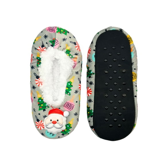 Fuzzy Babba Women's Holiday 3D Santa Slipper Socks, 1-Pack, Size 7-9.5